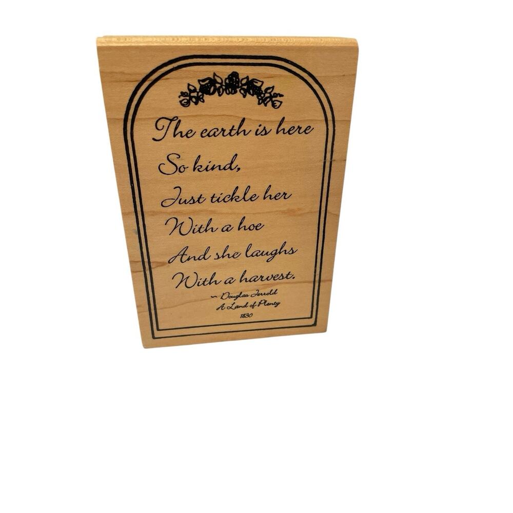 Crafting Rubber‎ Stamps Holly Berry Wood Back Harvest Medallion A Land of Plenty
